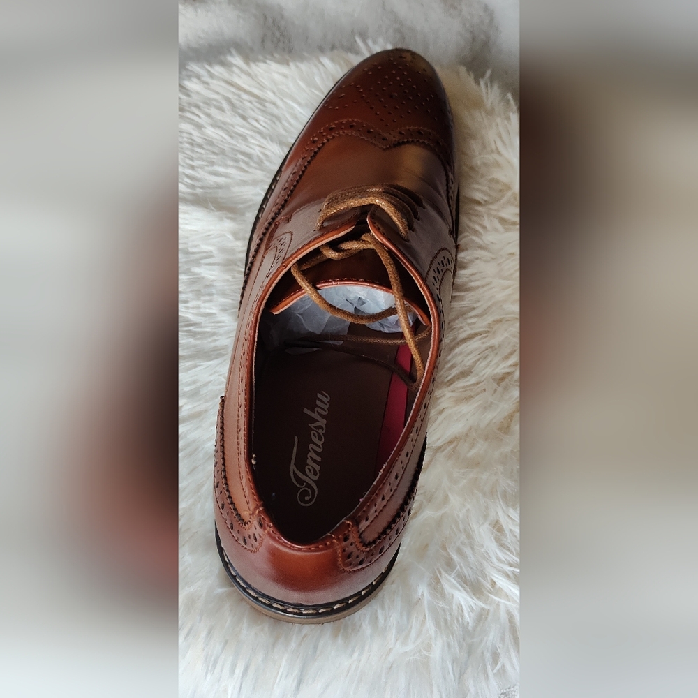 Temeshu Men's Dress Shoes Casual Oxford Shoes Business Formal Shoes - Picture 4 of 16